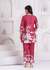 Maluka Women Cotton Printed Top Pant Co-ord Set