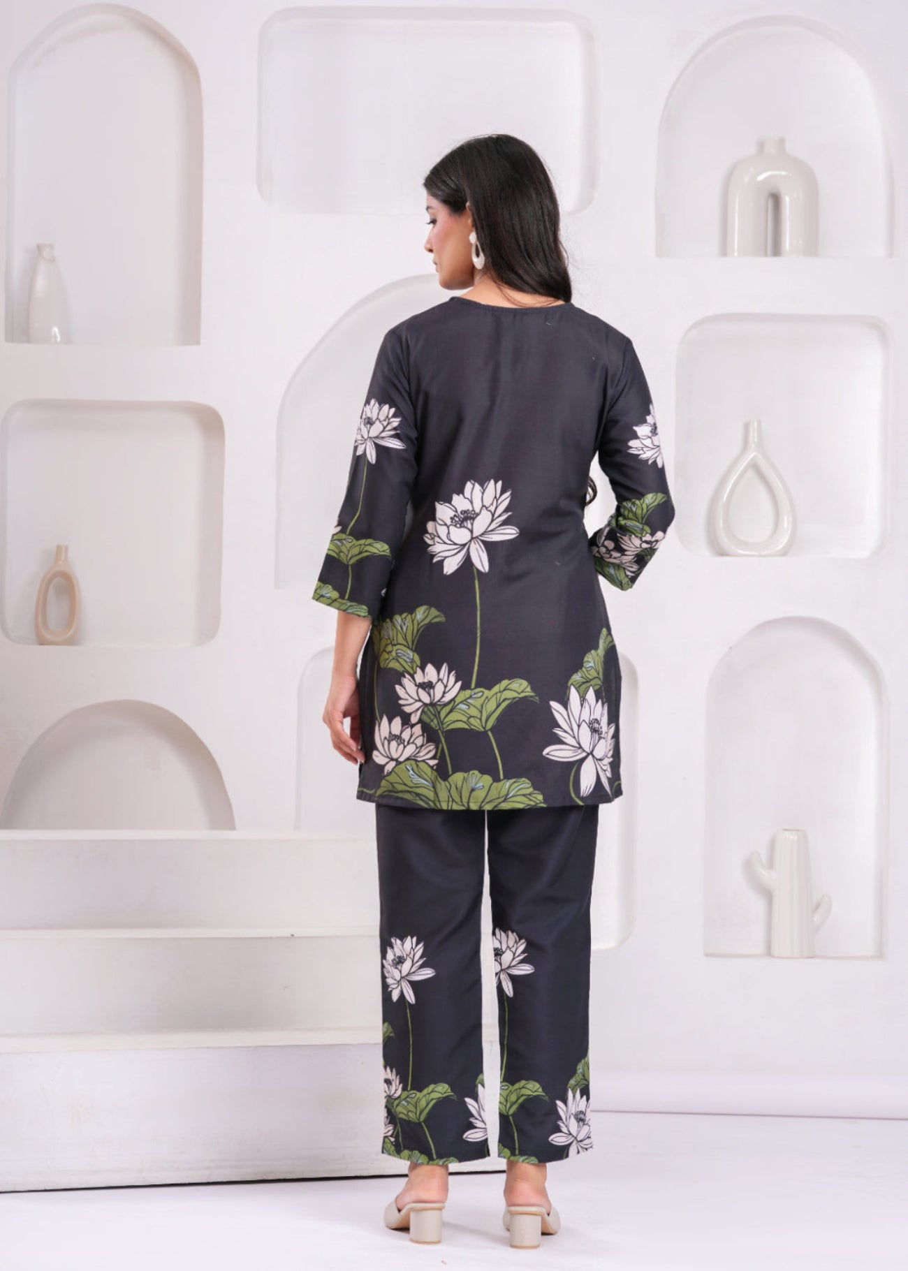 Maluka Women Cotton Printed Top Pant Co-ord Set