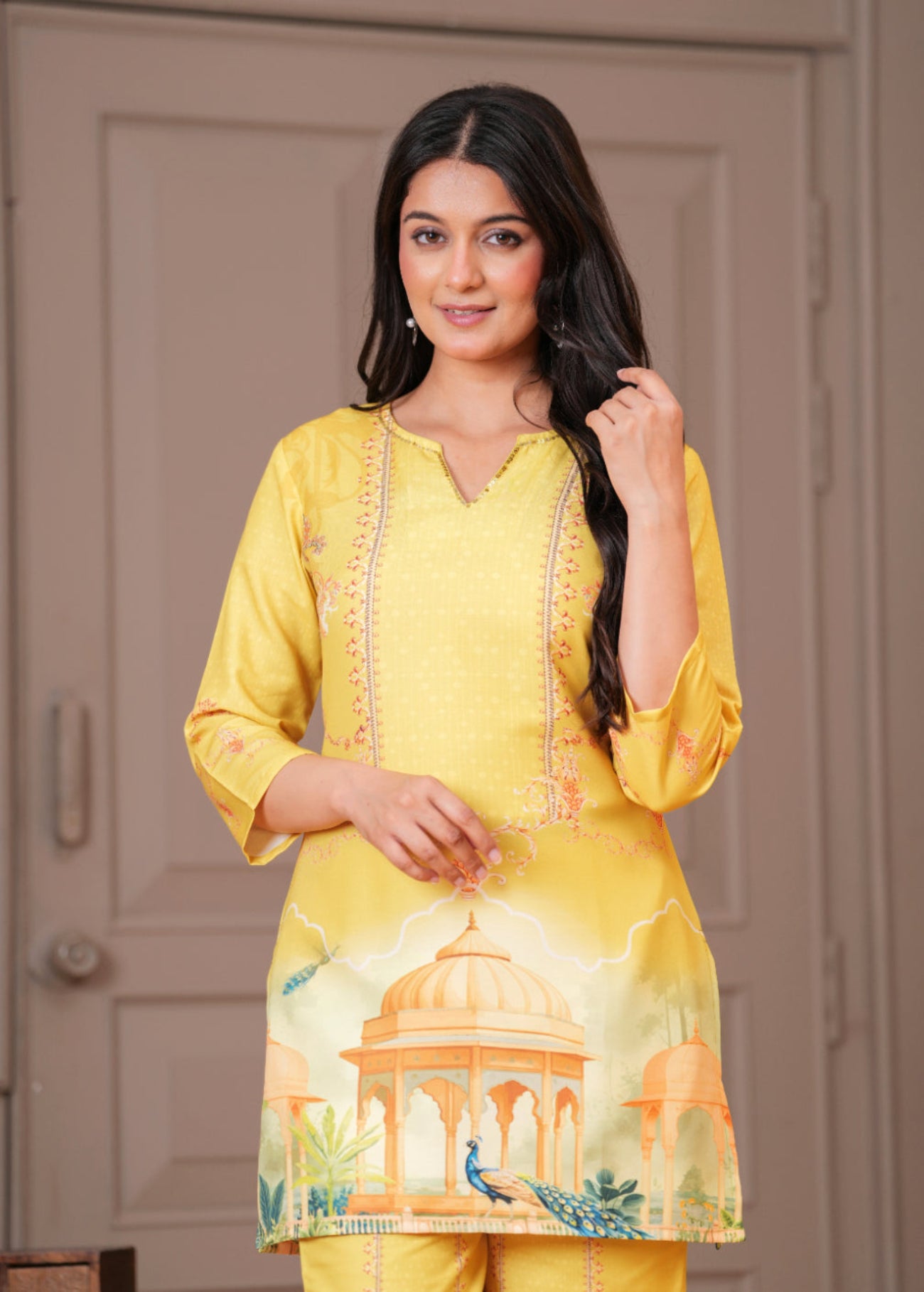 Maluka Women Cotton Printed Top Pant Co-ord Set