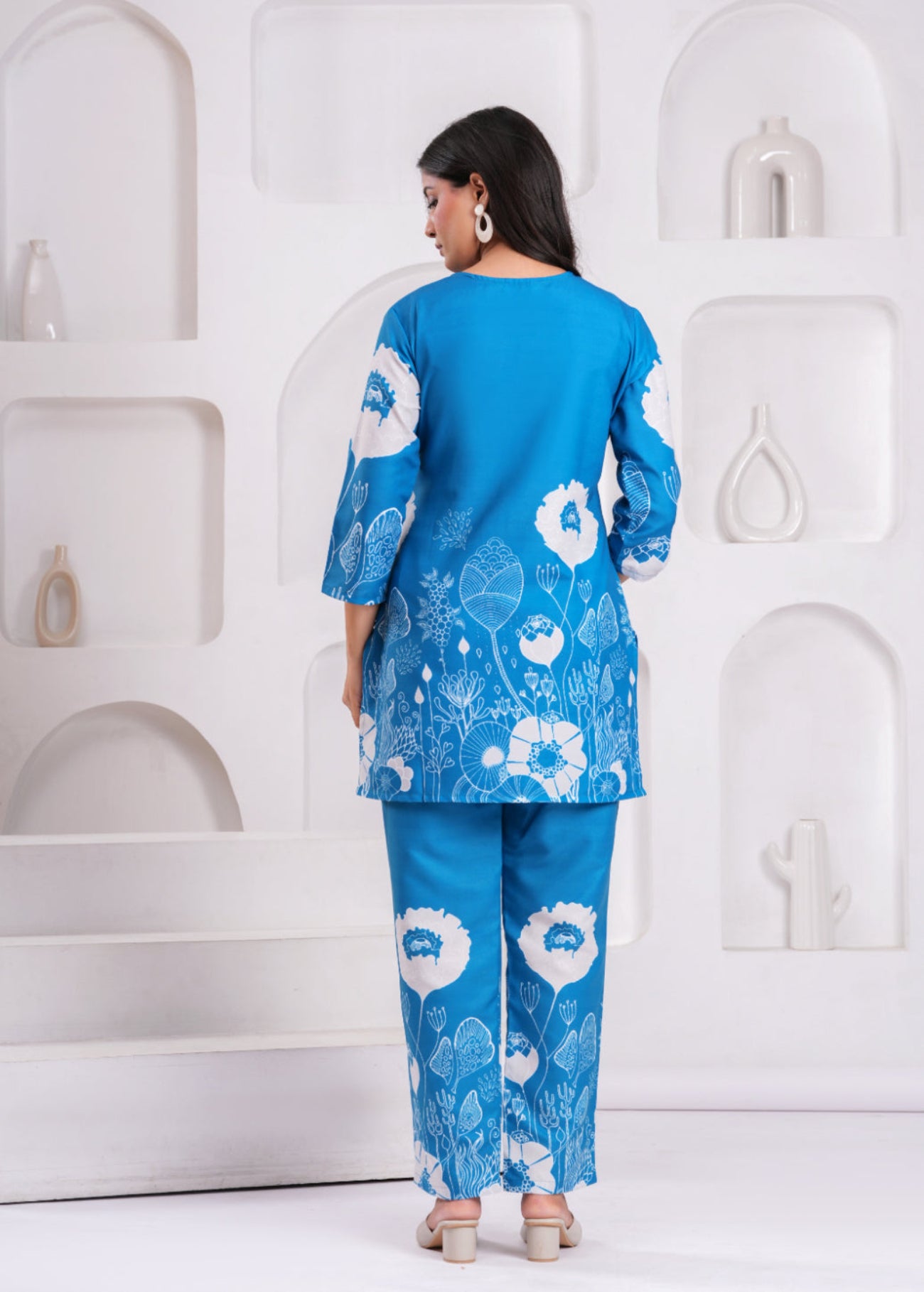 Maluka Women Cotton Printed Top Pant Co-ord Set