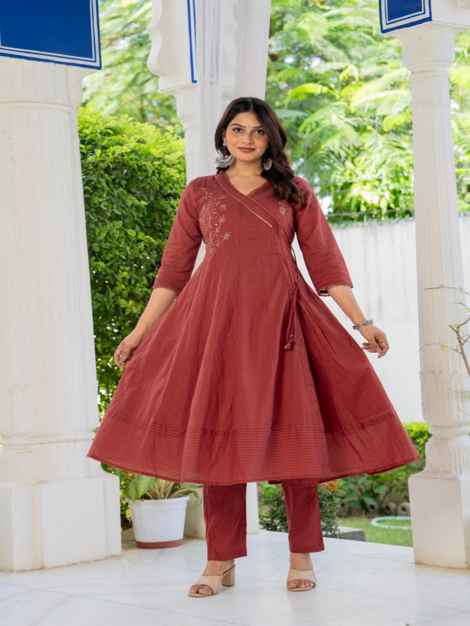 Maluka Women Cotton Kurta Pant Duptta Set