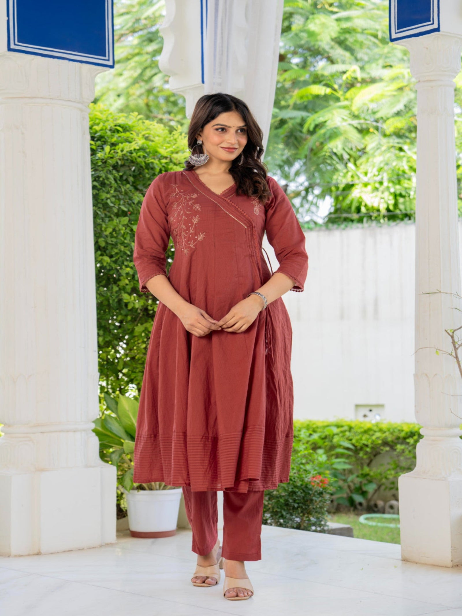 Maluka Women Cotton Kurta Pant Duptta Set