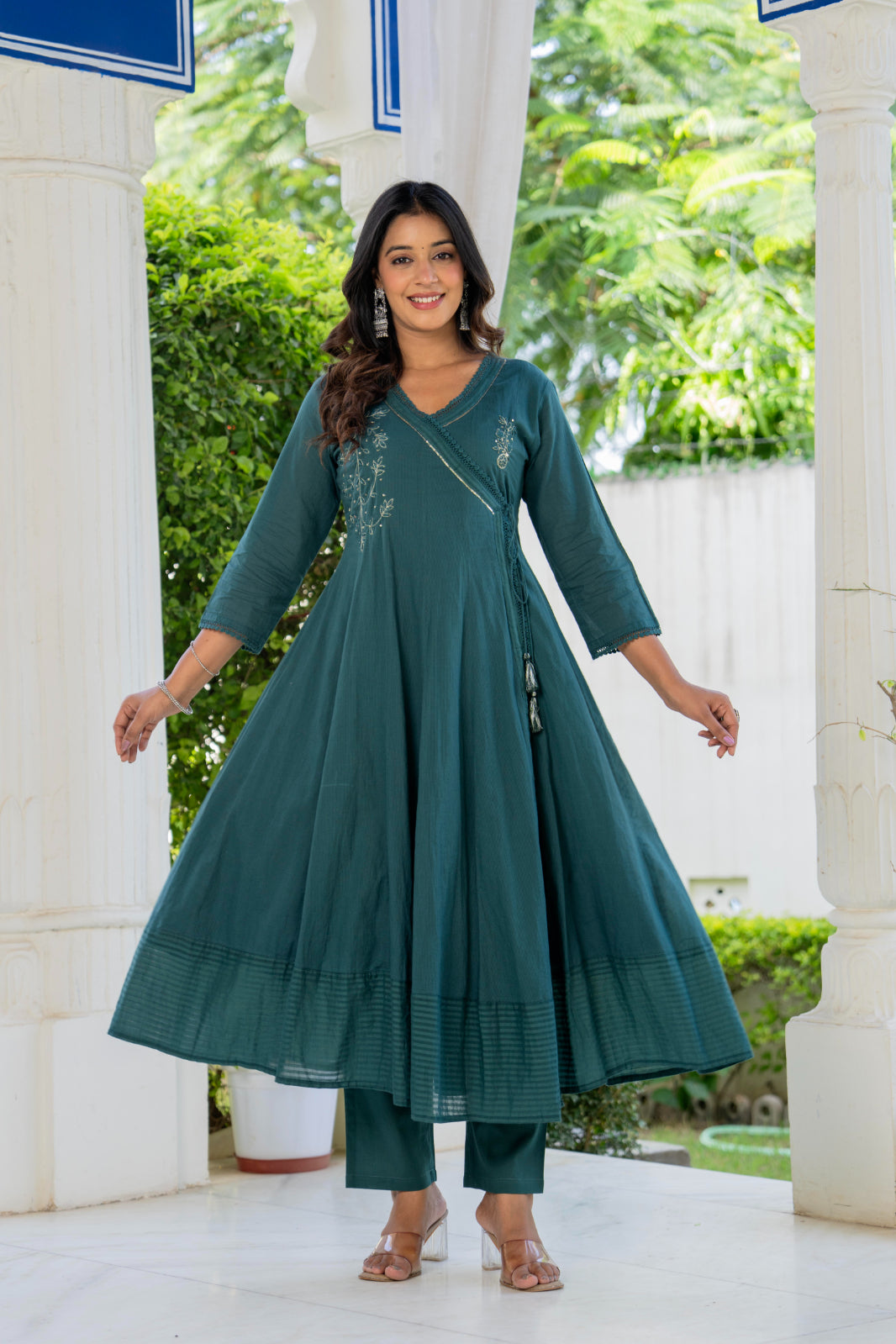 Maluka Women Cotton Kurta Pant Duptta Set