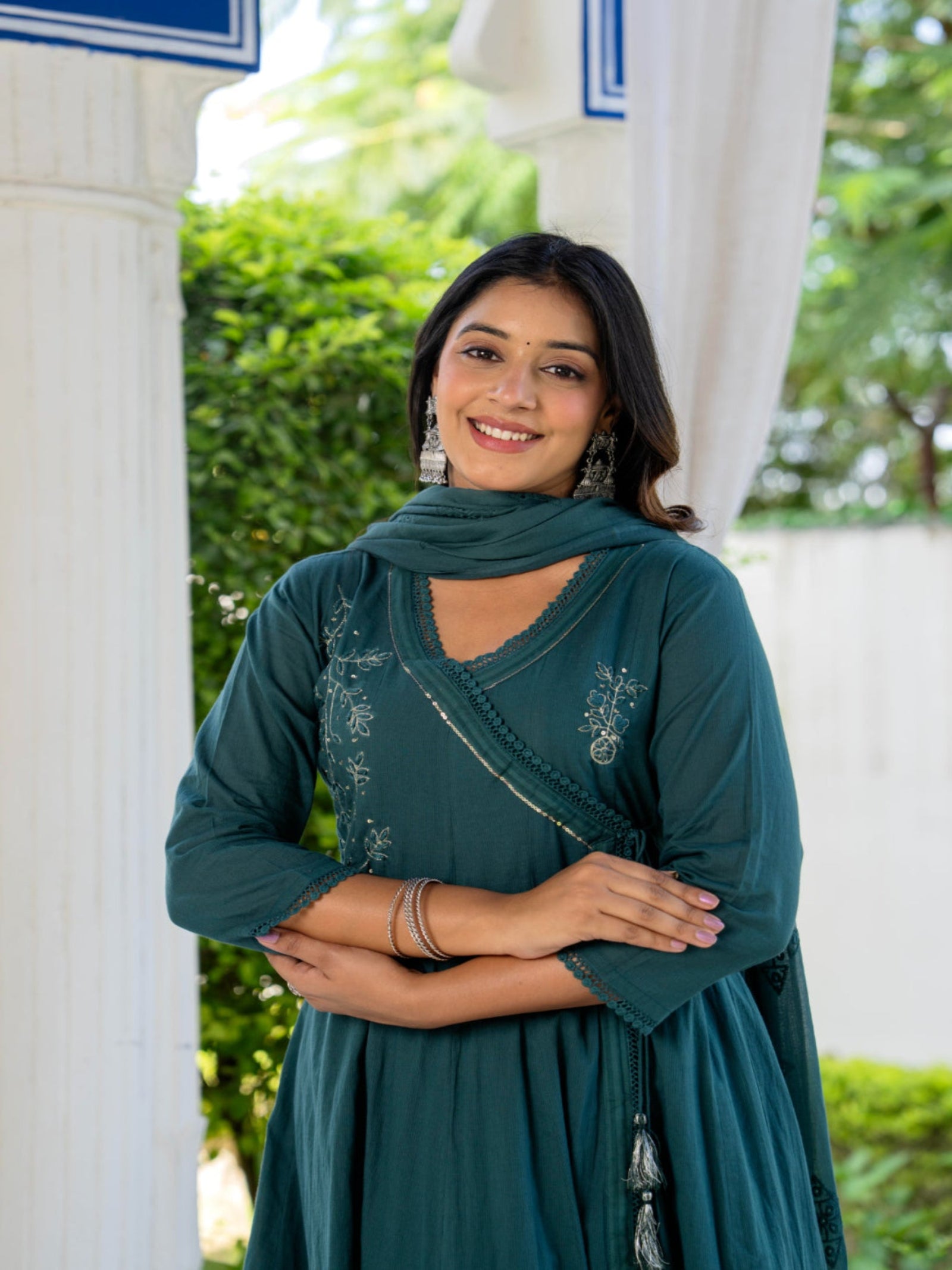 Maluka Women Cotton Kurta Pant Duptta Set