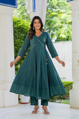 Maluka Women Cotton Kurta Pant Duptta Set