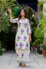 Maluka Women Cotton Floral Printed Kurta Pant Set