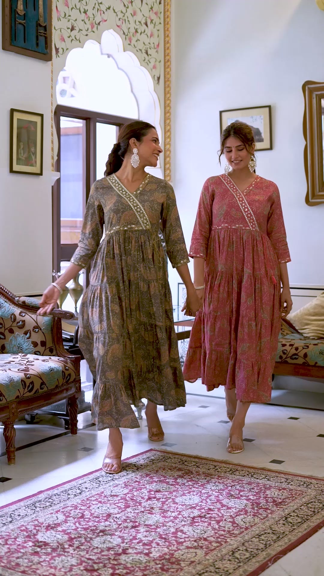 Maluka Women Modal Chanderi Floral Printed Kurta